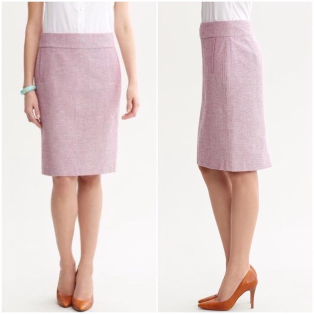 Banana Republic Mayet Pink tweed pencil skirt